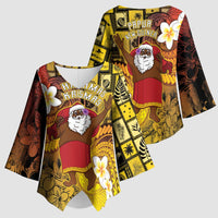Papua New Guinea Retro Christmas Kimono Sleeve Blouse Hamamas Krismas LT05 - Polynesian Pride