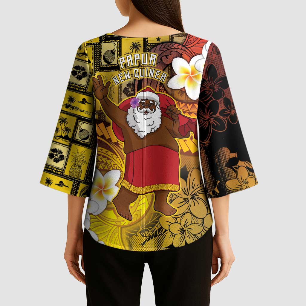 Papua New Guinea Retro Christmas Kimono Sleeve Blouse Hamamas Krismas LT05 - Polynesian Pride