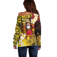 Papua New Guinea Retro Christmas Off Shoulder Sweater Hamamas Krismas LT05 - Polynesian Pride