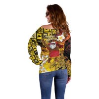 Papua New Guinea Retro Christmas Off Shoulder Sweater Hamamas Krismas LT05 - Polynesian Pride
