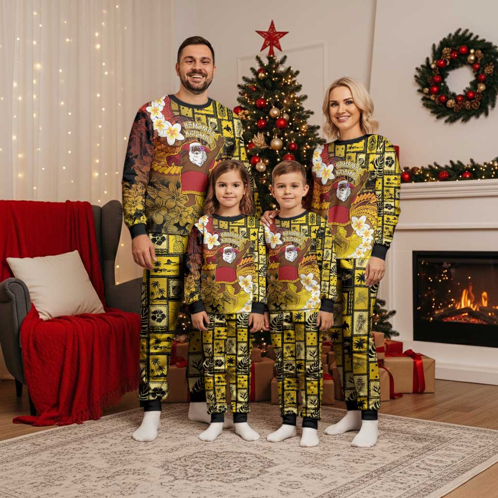Papua New Guinea Retro Christmas Pajama Set Hamamas Krismas LT05 - Polynesian Pride
