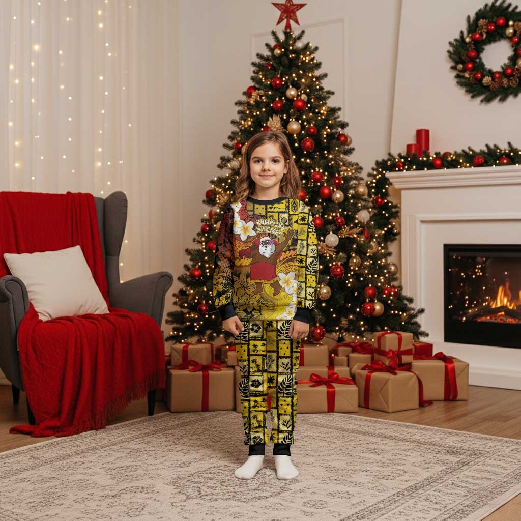 Papua New Guinea Retro Christmas Pajama Set Hamamas Krismas LT05 Kid Colorful - Polynesian Pride
