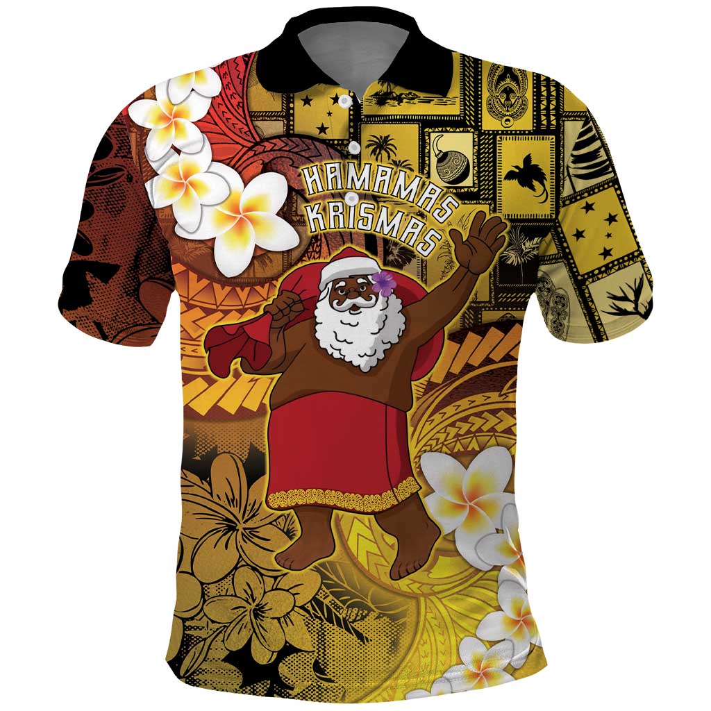 Papua New Guinea Retro Christmas Polo Shirt Hamamas Krismas LT05 Colorful - Polynesian Pride