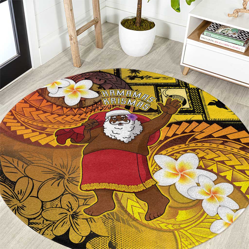 Papua New Guinea Retro Christmas Round Carpet Hamamas Krismas LT05 Colorful - Polynesian Pride