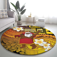Papua New Guinea Retro Christmas Round Carpet Hamamas Krismas LT05 - Polynesian Pride