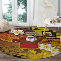 Papua New Guinea Retro Christmas Round Carpet Hamamas Krismas LT05 - Polynesian Pride