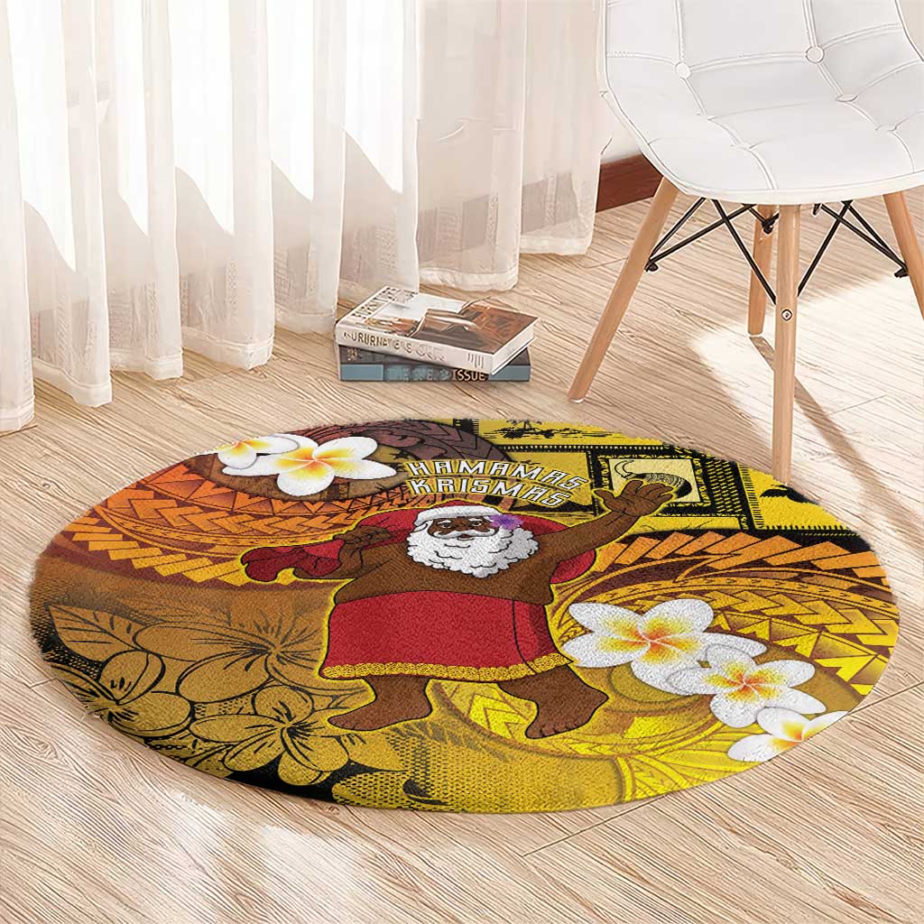 Papua New Guinea Retro Christmas Round Carpet Hamamas Krismas LT05 - Polynesian Pride
