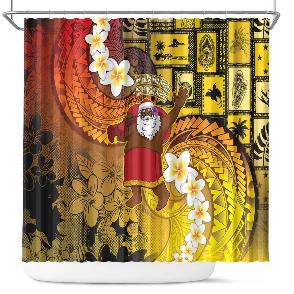 Papua New Guinea Retro Christmas Shower Curtain Hamamas Krismas LT05 Colorful - Polynesian Pride