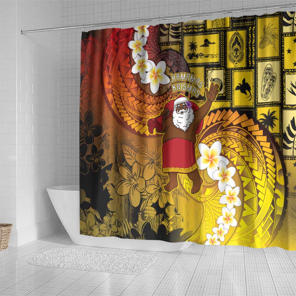 Papua New Guinea Retro Christmas Shower Curtain Hamamas Krismas LT05 - Polynesian Pride