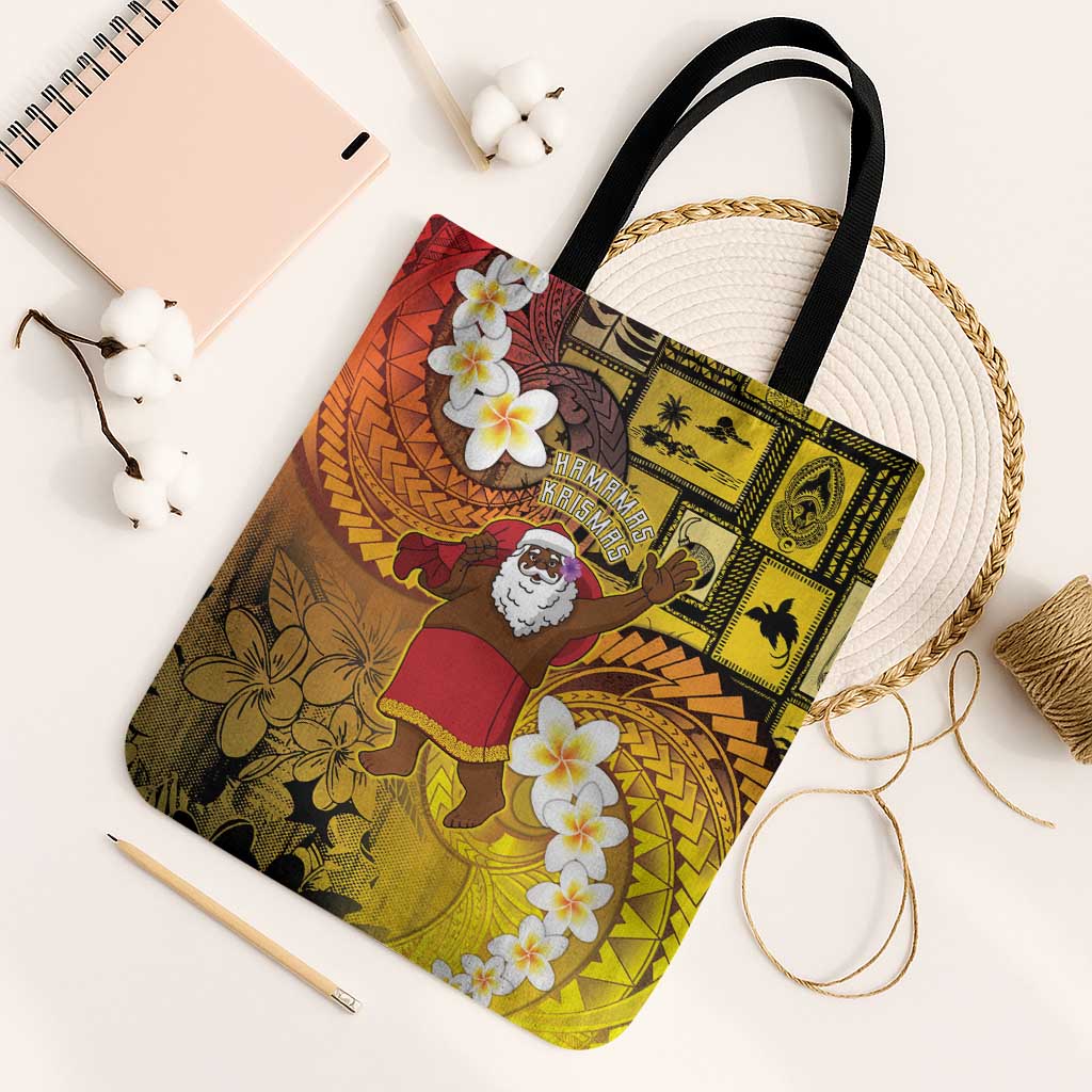 Papua New Guinea Retro Christmas Tote Bag Hamamas Krismas LT05 Black Strap One Size Colorful - Polynesian Pride