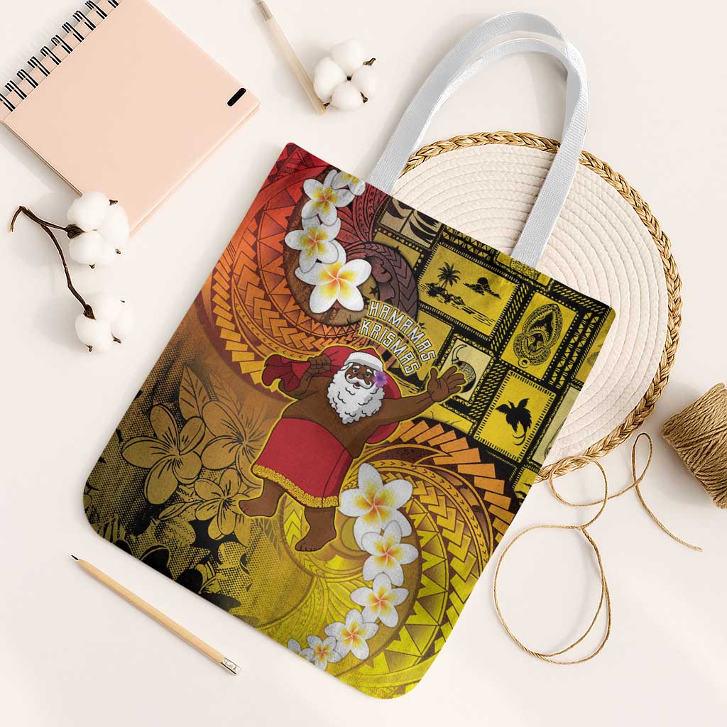 Papua New Guinea Retro Christmas Tote Bag Hamamas Krismas LT05 White Strap One Size Colorful - Polynesian Pride