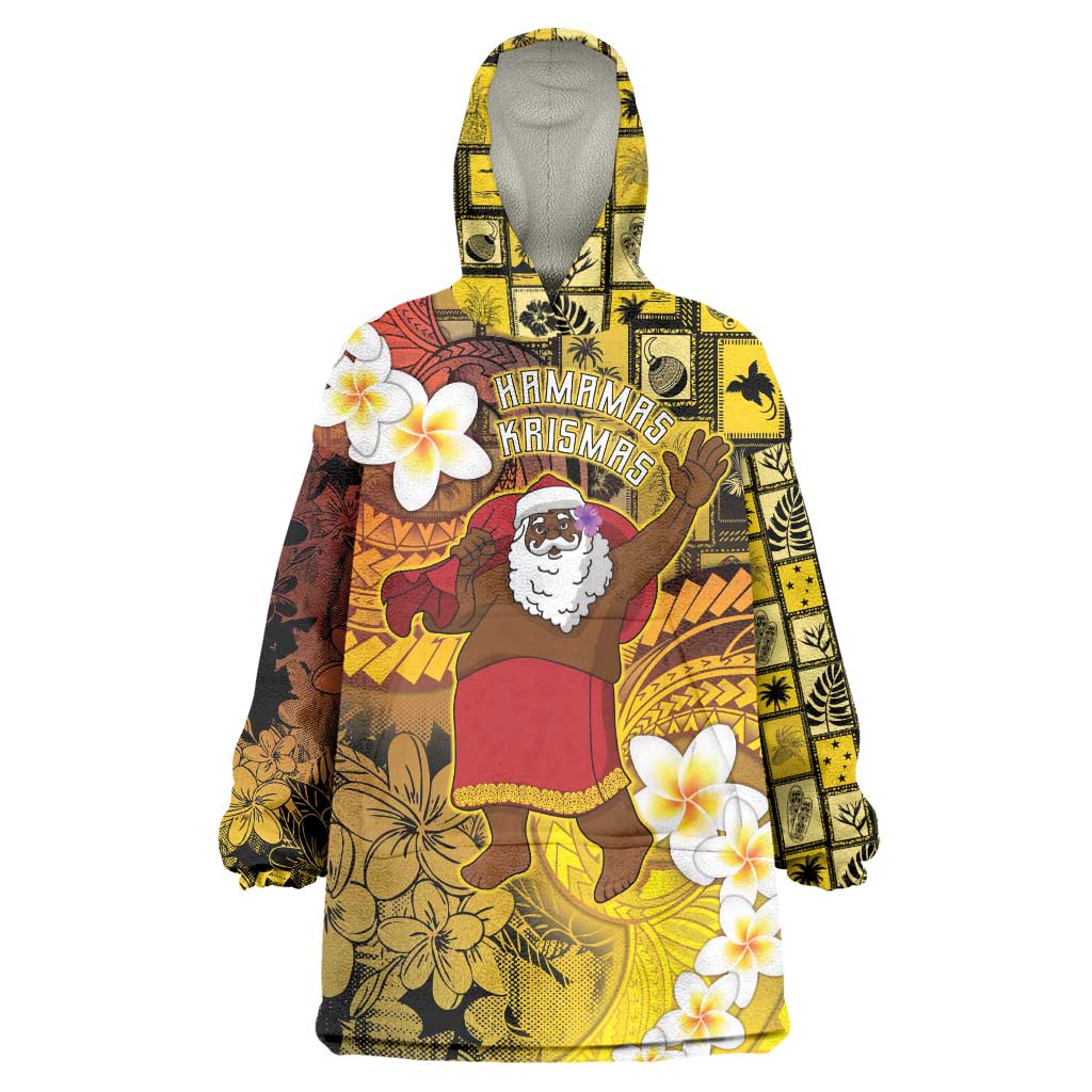 Papua New Guinea Retro Christmas Wearable Blanket Hoodie Hamamas Krismas LT05 One Size Colorful - Polynesian Pride