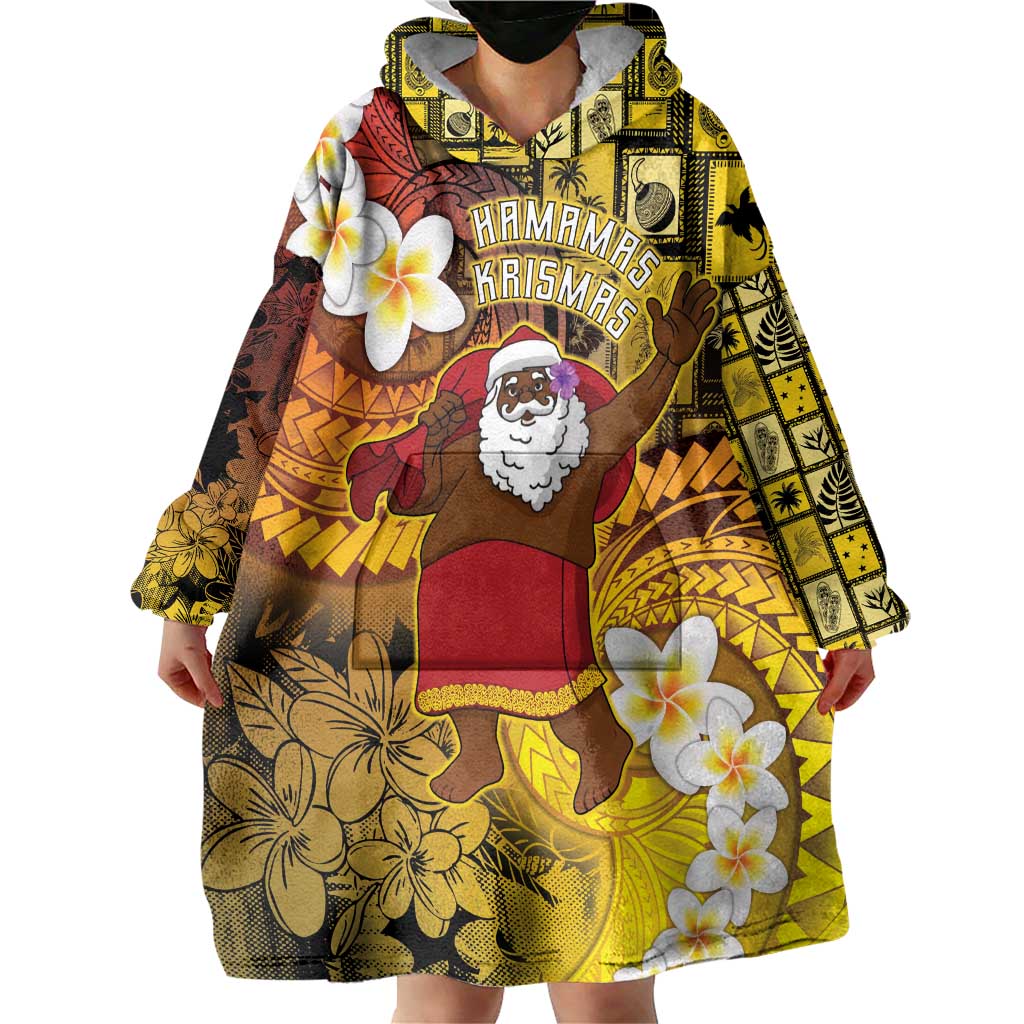 Papua New Guinea Retro Christmas Wearable Blanket Hoodie Hamamas Krismas LT05 - Polynesian Pride