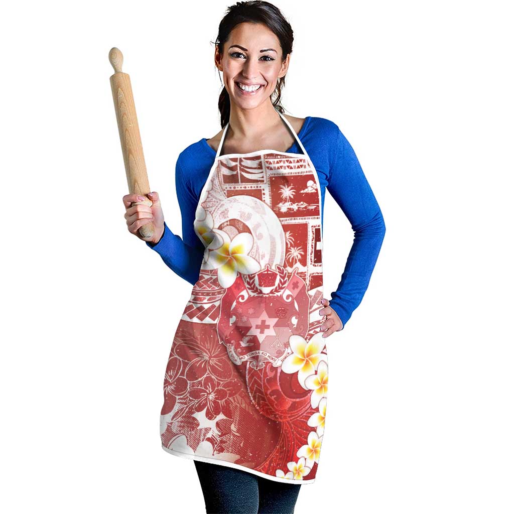 Tonga Christmas Apron Kilisimasi Fiefia Retro Style Red LT05 - Polynesian Pride