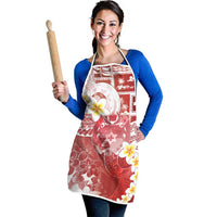 Tonga Christmas Apron Kilisimasi Fiefia Retro Style Red LT05 - Polynesian Pride