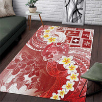 Tonga Christmas Area Rug Kilisimasi Fiefia Retro Style Red LT05 Red - Polynesian Pride