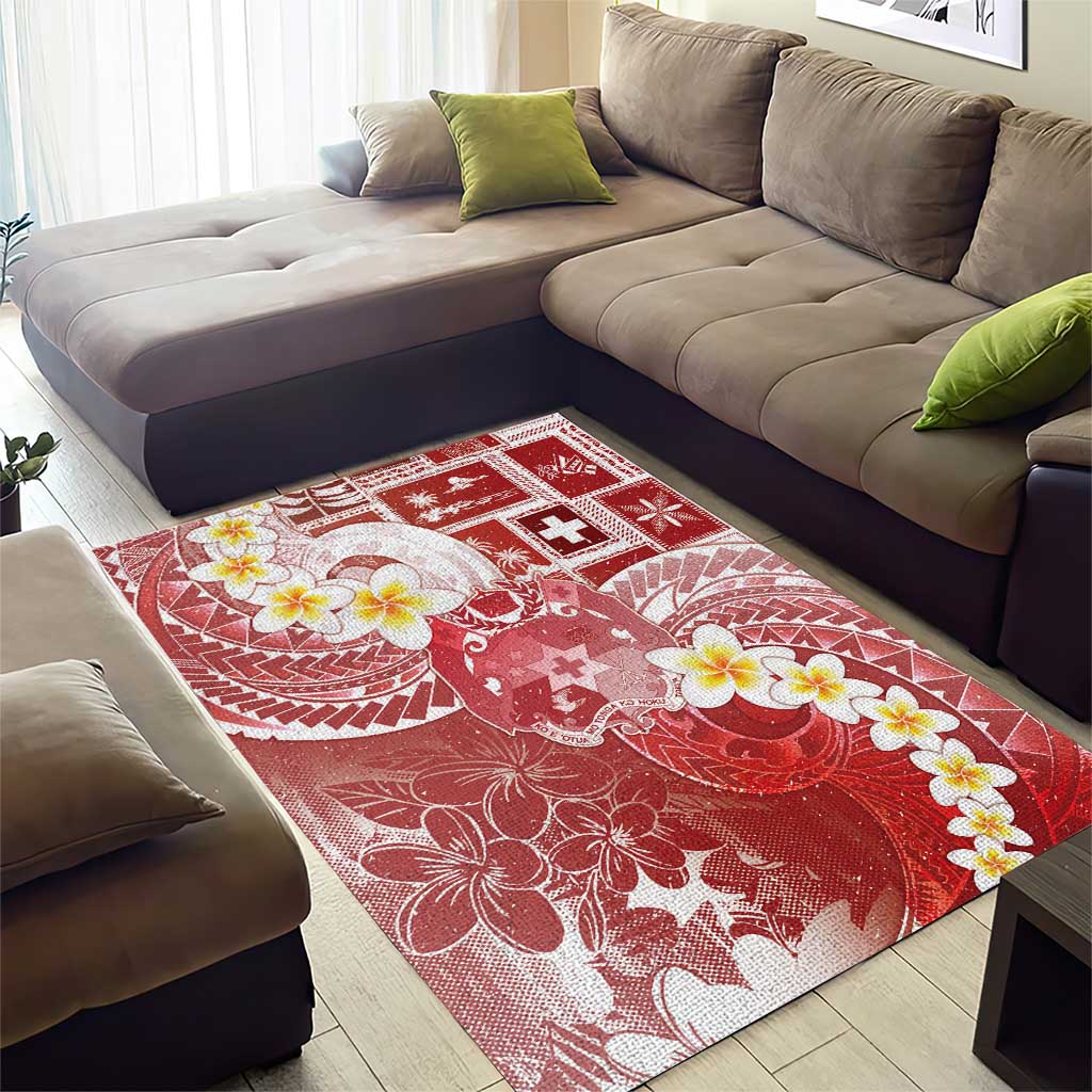 Tonga Christmas Area Rug Kilisimasi Fiefia Retro Style Red LT05 - Polynesian Pride