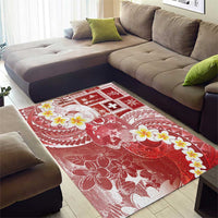 Tonga Christmas Area Rug Kilisimasi Fiefia Retro Style Red LT05 - Polynesian Pride