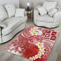 Tonga Christmas Area Rug Kilisimasi Fiefia Retro Style Red LT05 - Polynesian Pride