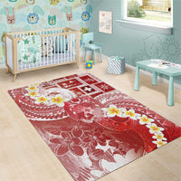 Tonga Christmas Area Rug Kilisimasi Fiefia Retro Style Red LT05 - Polynesian Pride