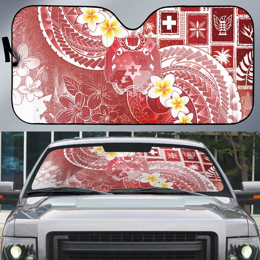 Tonga Christmas Auto Sun Shade Kilisimasi Fiefia Retro Style Red LT05 Red - Polynesian Pride