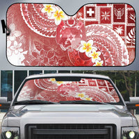 Tonga Christmas Auto Sun Shade Kilisimasi Fiefia Retro Style Red LT05 Red - Polynesian Pride