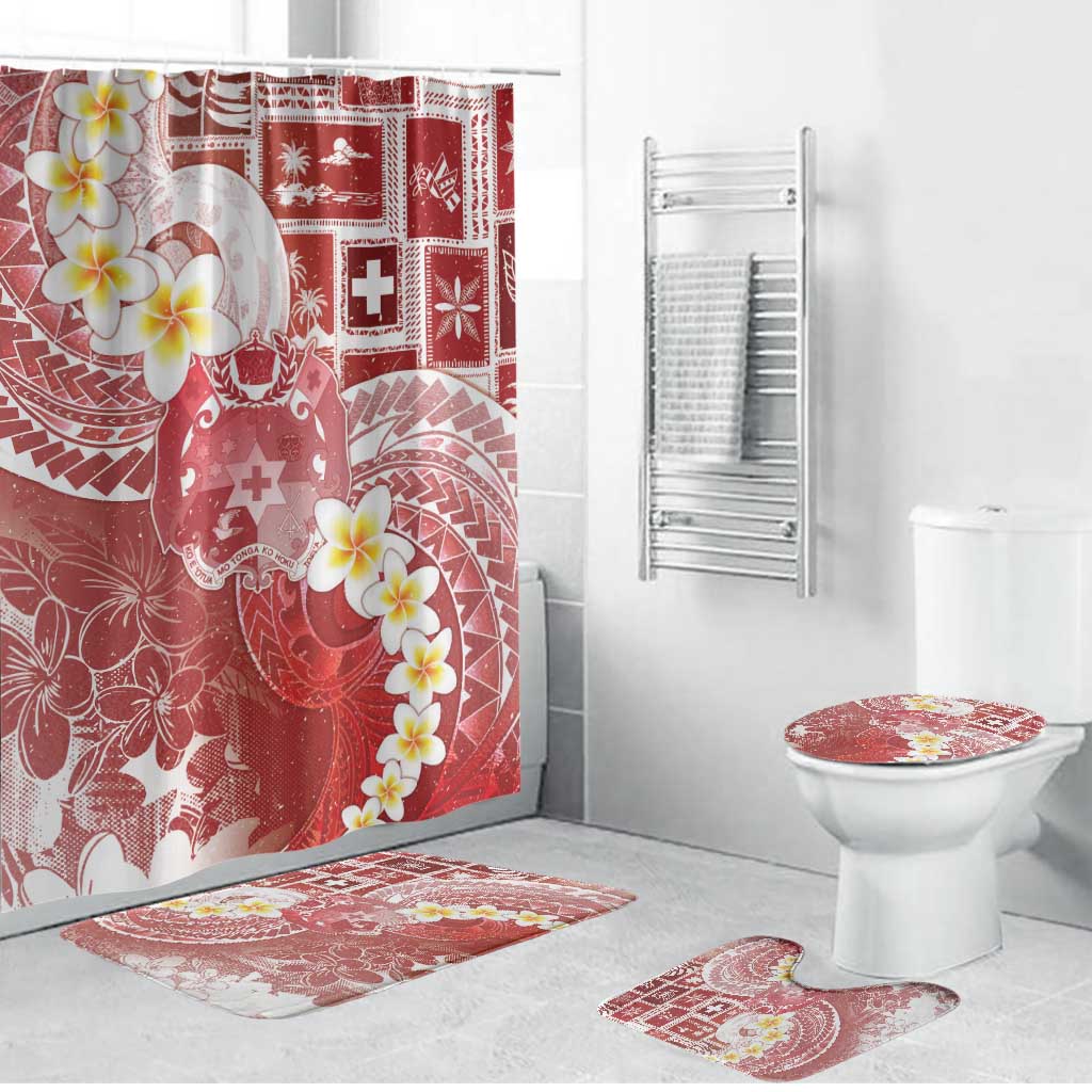 Tonga Christmas Bathroom Set Kilisimasi Fiefia Retro Style Red LT05 Bathroom Set (4 pcs) Red - Polynesian Pride