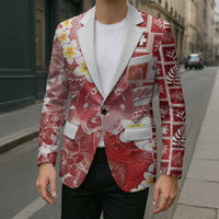 Tonga Christmas Blazer Kilisimasi Fiefia Retro Style Red LT05 - Polynesian Pride