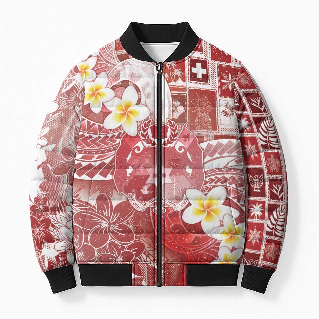 Tonga Christmas Bomber Puffer Jacket Kilisimasi Fiefia Retro Style Red LT05 Unisex Red - Polynesian Pride