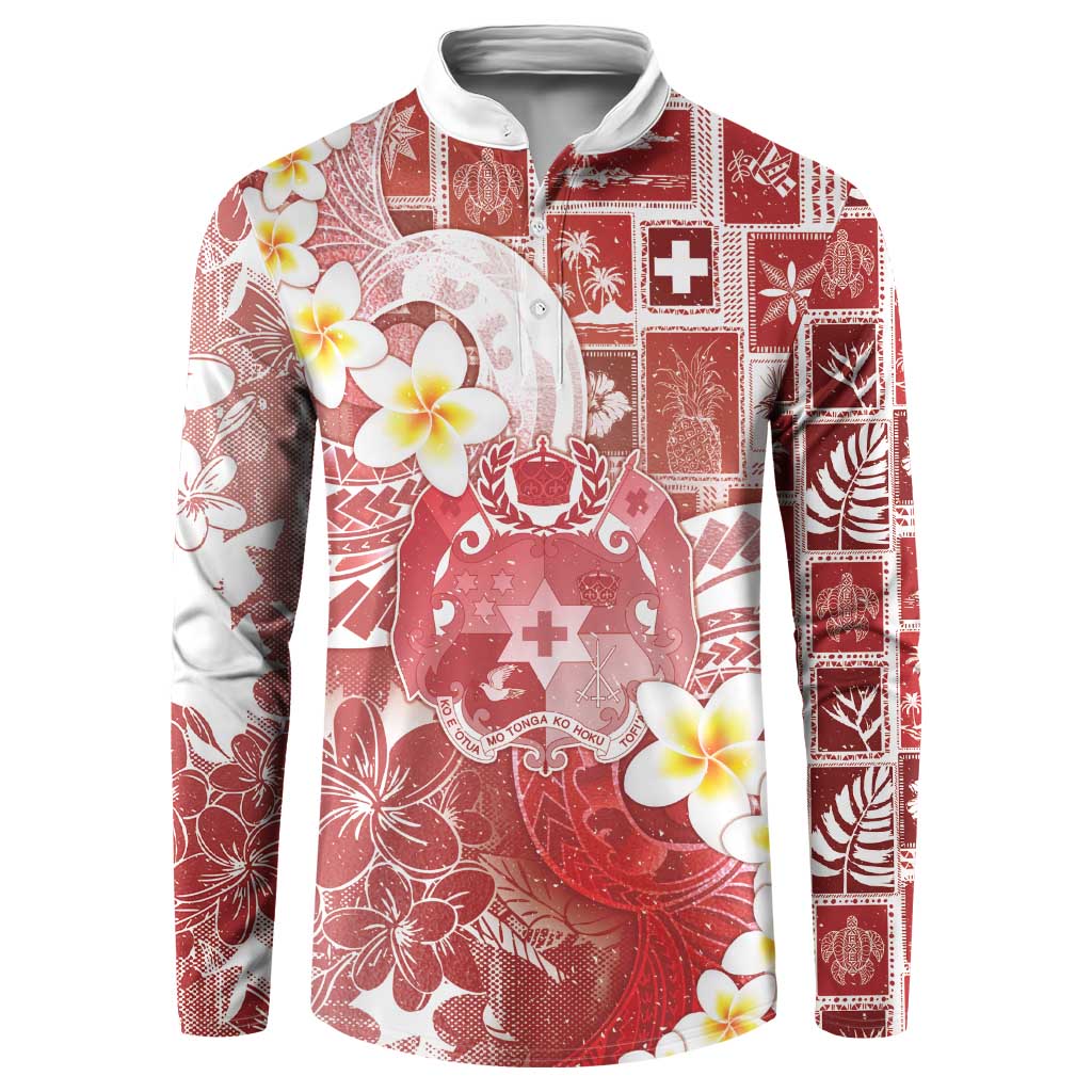 Tonga Christmas Button Sweatshirt Kilisimasi Fiefia Retro Style Red LT05 Red - Polynesian Pride