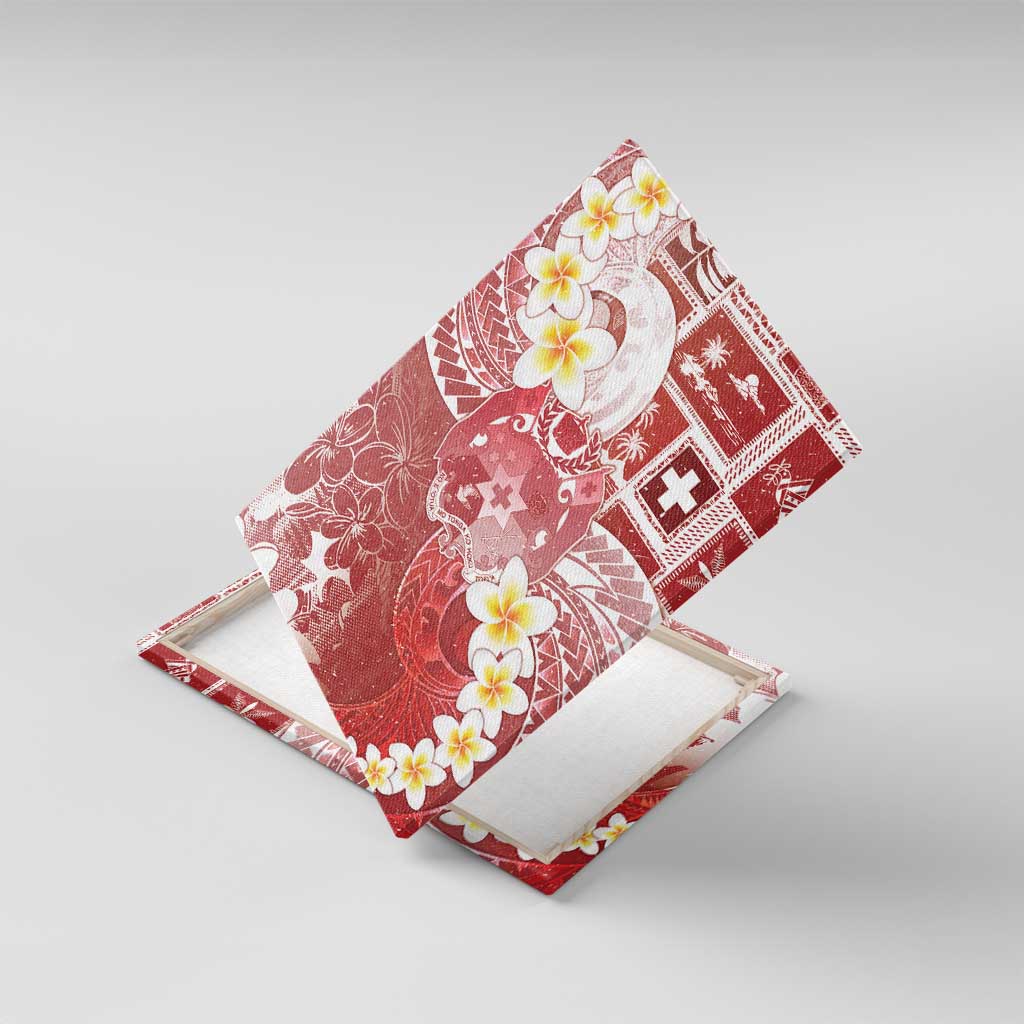 Tonga Christmas Canvas Wall Art Kilisimasi Fiefia Retro Style Red LT05 With Frame Red - Polynesian Pride