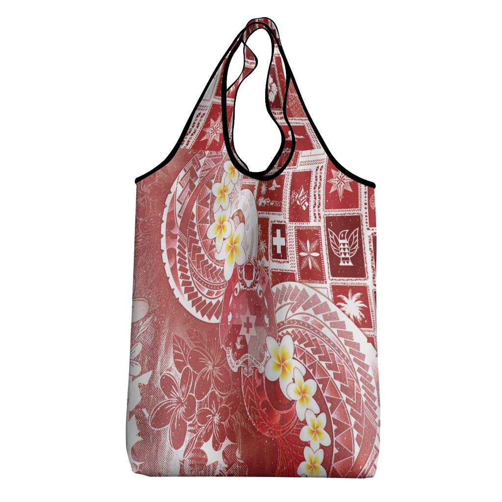 Tonga Christmas Grocery Bag Kilisimasi Fiefia Retro Style Red LT05 - Polynesian Pride