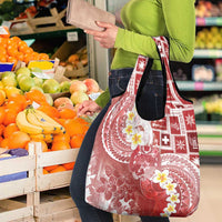 Tonga Christmas Grocery Bag Kilisimasi Fiefia Retro Style Red LT05 - Polynesian Pride