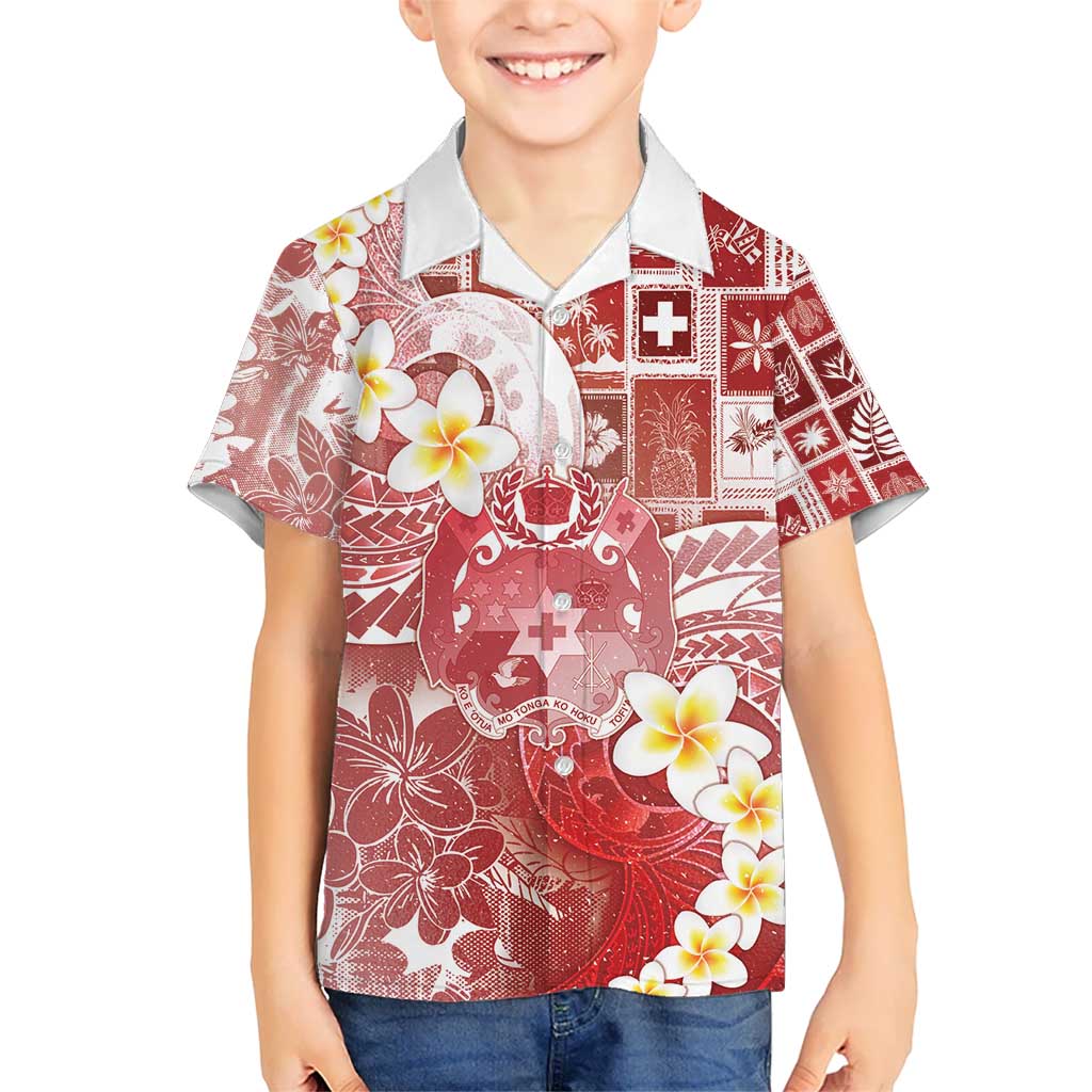 Tonga Christmas Kid Hawaiian Shirt Kilisimasi Fiefia Retro Style Red LT05 Kid Red - Polynesian Pride