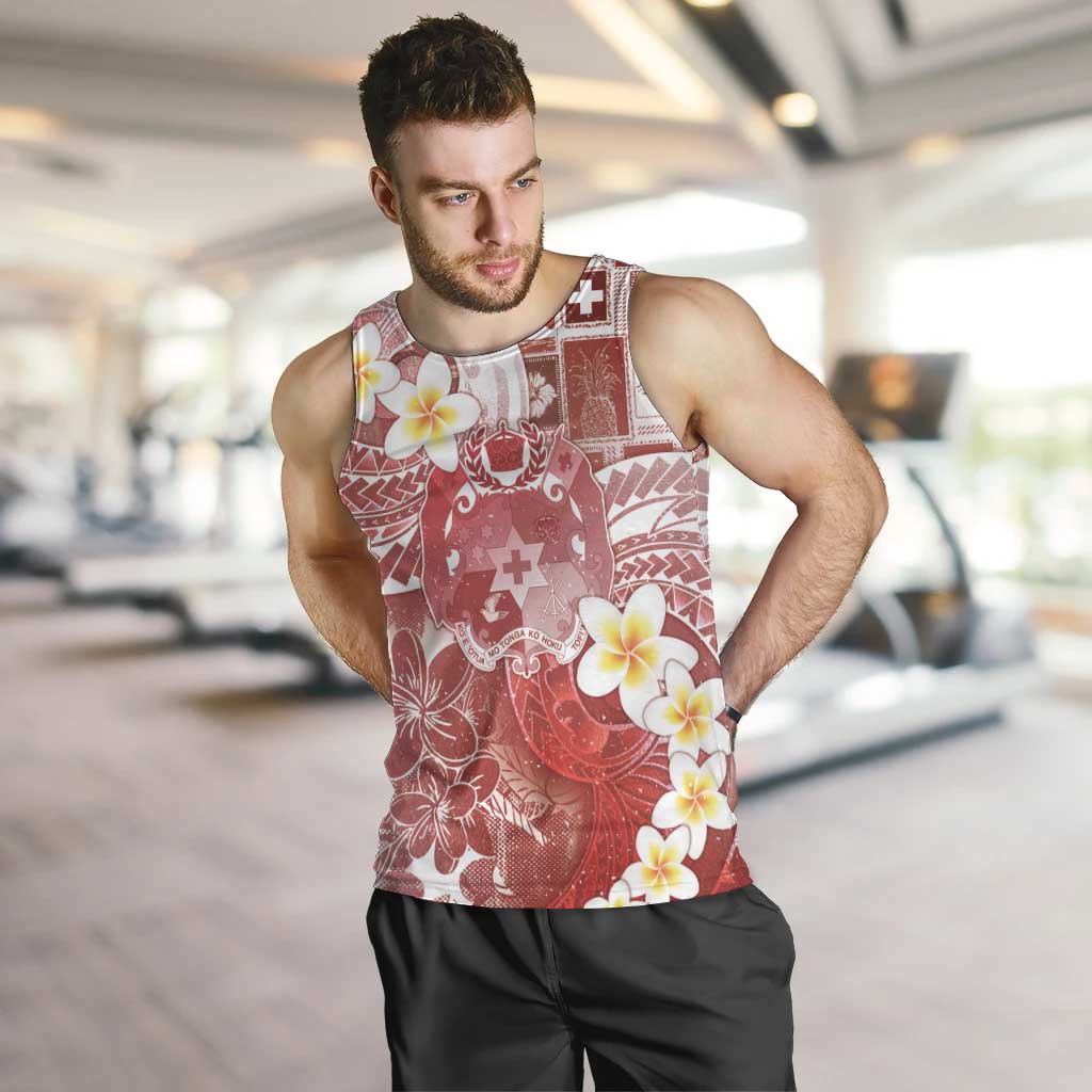 Tonga Christmas Men Tank Top Kilisimasi Fiefia Retro Style Red LT05 Red - Polynesian Pride