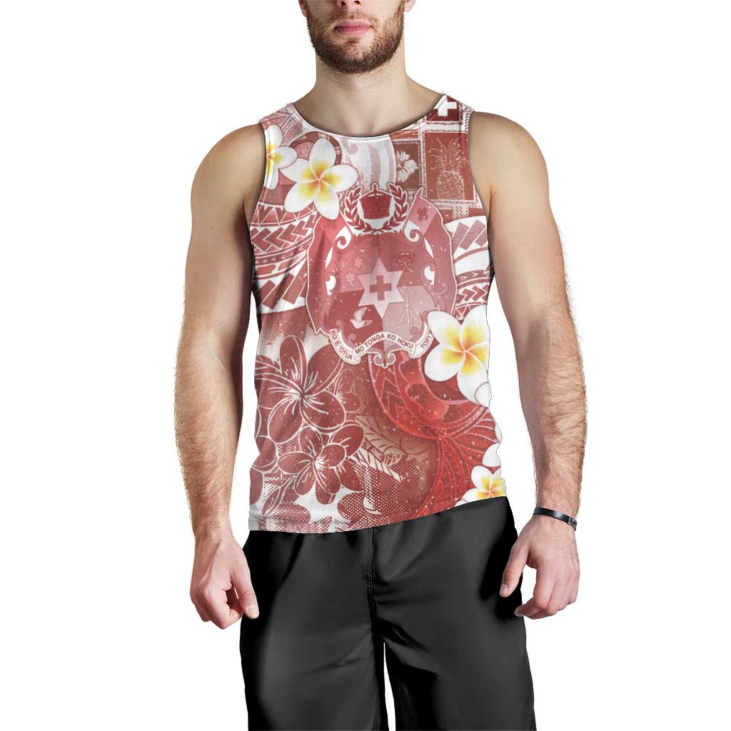 Tonga Christmas Men Tank Top Kilisimasi Fiefia Retro Style Red LT05 - Polynesian Pride