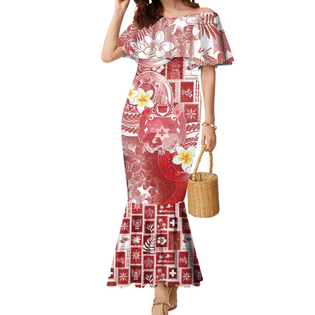 Tonga Christmas Mermaid Dress Kilisimasi Fiefia Retro Style Red LT05 Women Red - Polynesian Pride