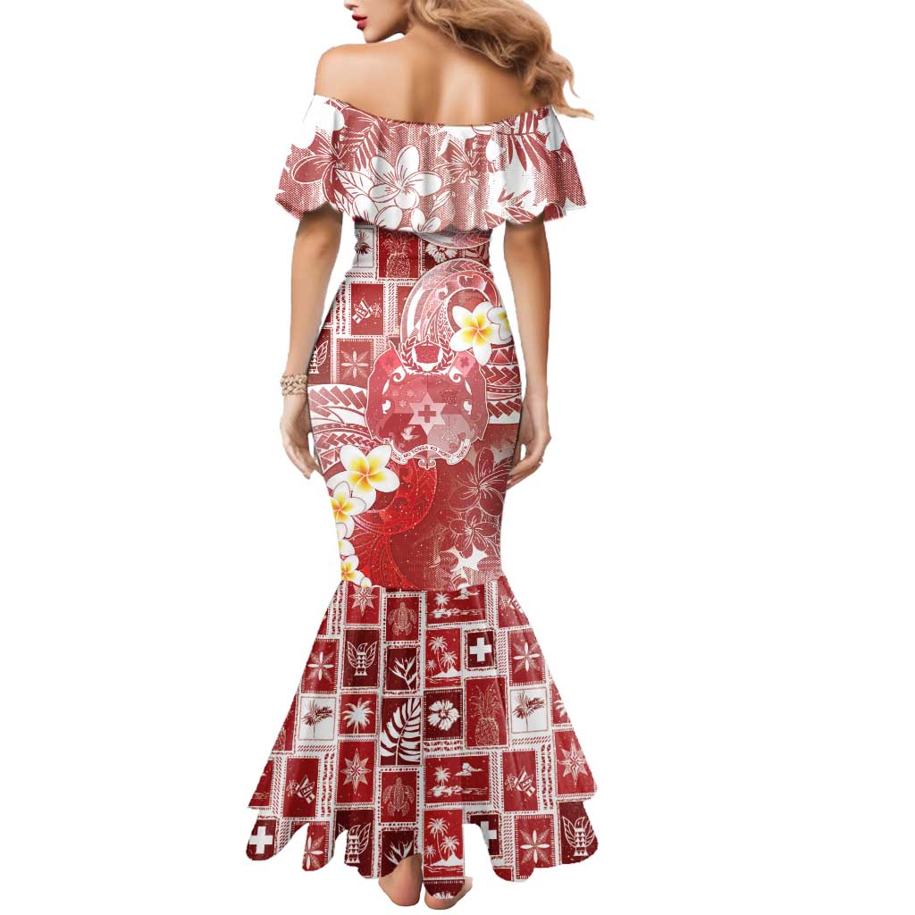Tonga Christmas Mermaid Dress Kilisimasi Fiefia Retro Style Red LT05 - Polynesian Pride