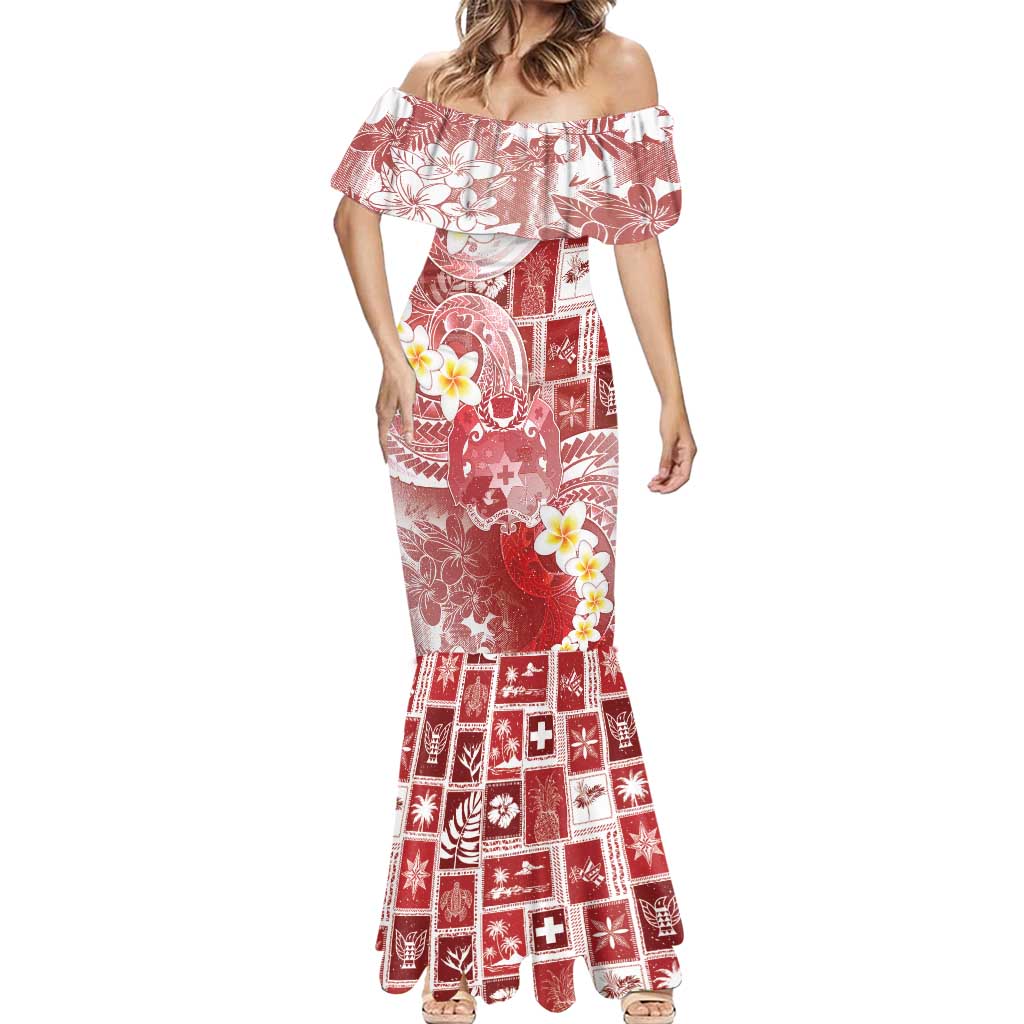 Tonga Christmas Mermaid Dress Kilisimasi Fiefia Retro Style Red LT05 - Polynesian Pride
