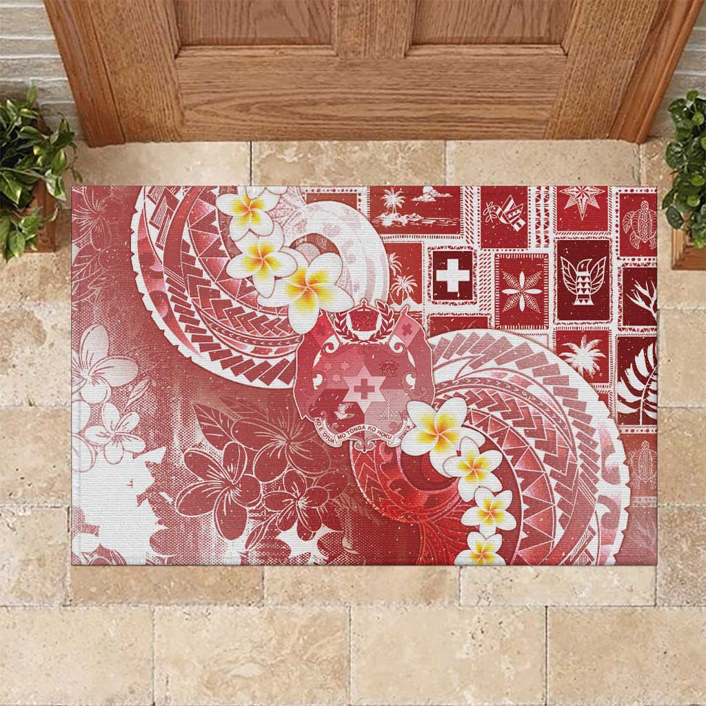 Tonga Christmas Rubber Doormat Kilisimasi Fiefia Retro Style Red LT05 Red - Polynesian Pride