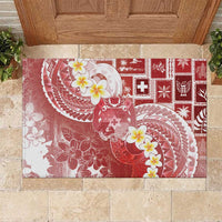 Tonga Christmas Rubber Doormat Kilisimasi Fiefia Retro Style Red LT05 Red - Polynesian Pride
