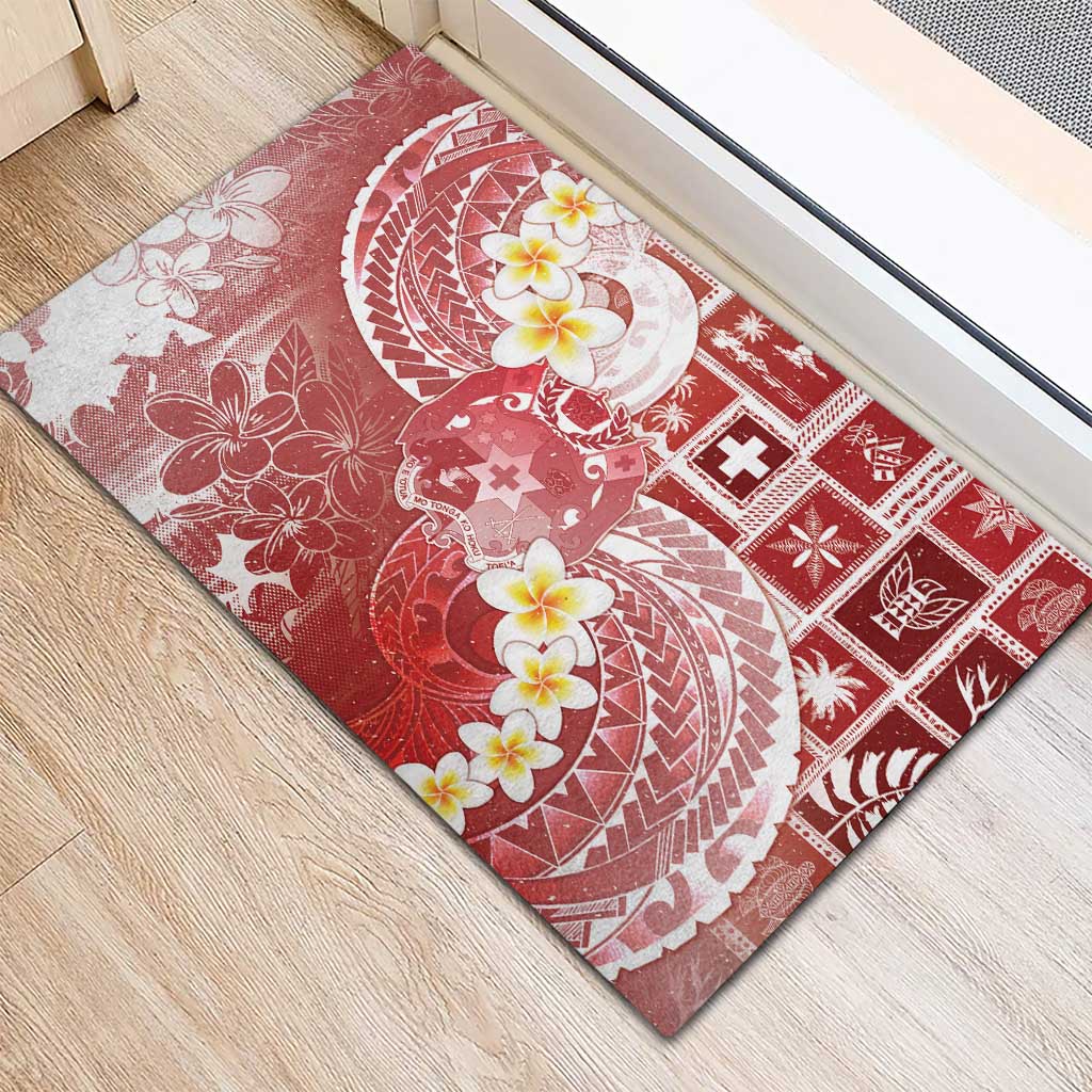 Tonga Christmas Rubber Doormat Kilisimasi Fiefia Retro Style Red LT05 - Polynesian Pride