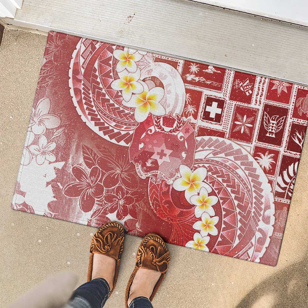 Tonga Christmas Rubber Doormat Kilisimasi Fiefia Retro Style Red LT05 - Polynesian Pride
