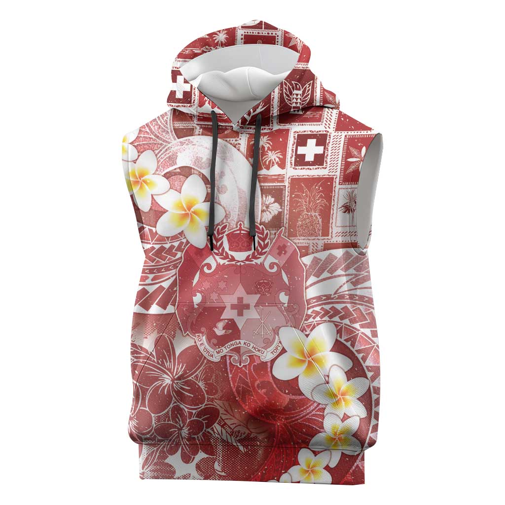 Tonga Christmas Sleeveless Hoodie Kilisimasi Fiefia Retro Style Red LT05 Red - Polynesian Pride
