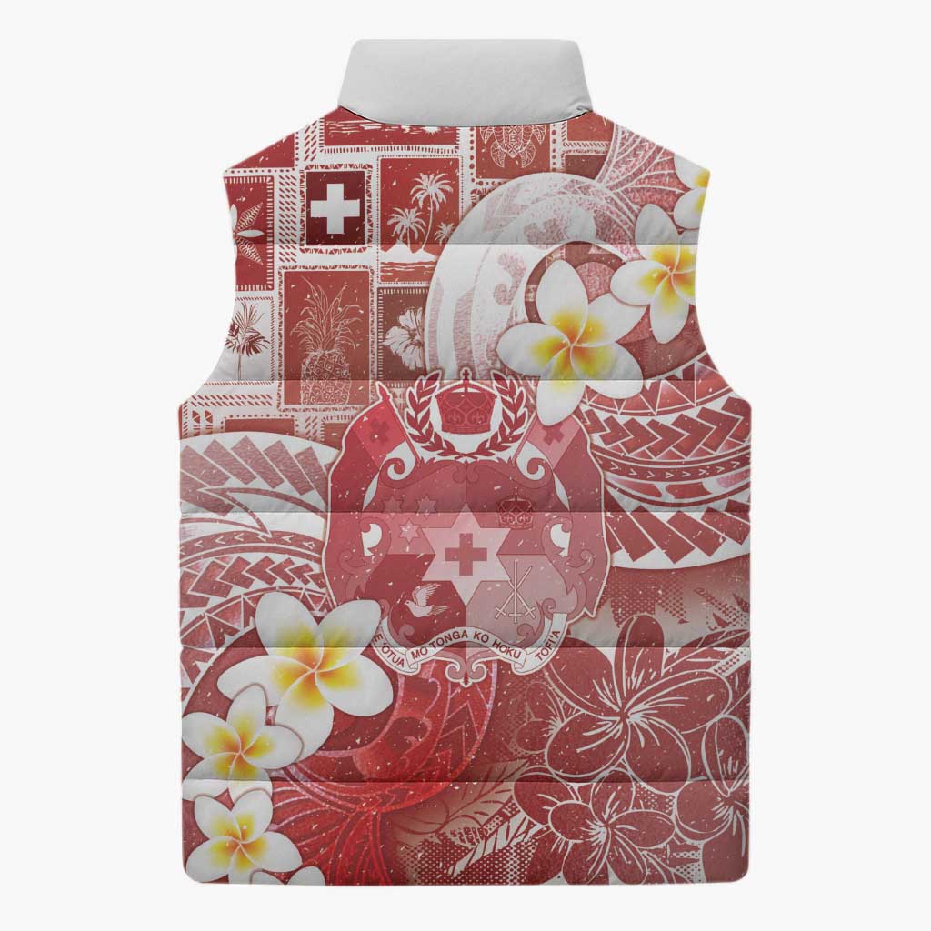 Tonga Christmas Sleeveless Puffer Jacket Kilisimasi Fiefia Retro Style Red LT05 - Polynesian Pride