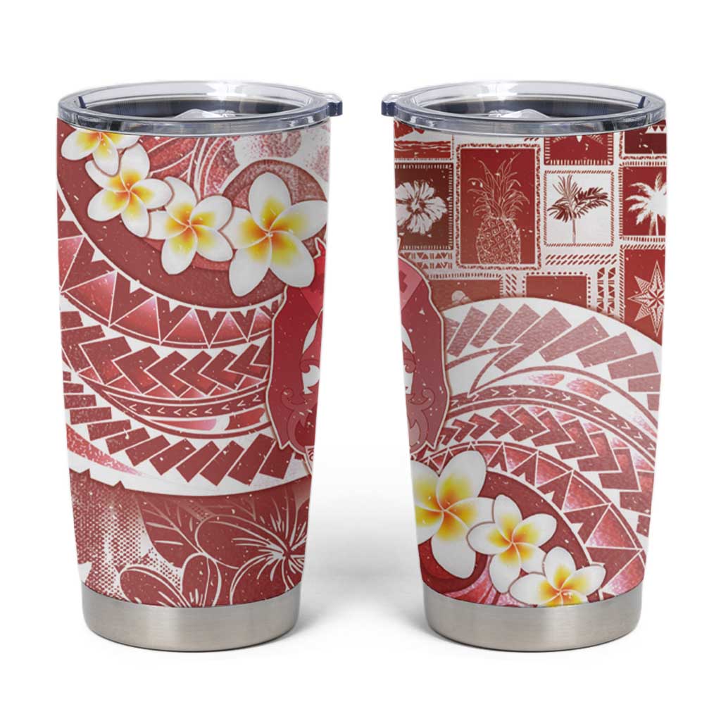 Tonga Christmas Tumbler Cup Kilisimasi Fiefia Retro Style Red LT05 Red - Polynesian Pride