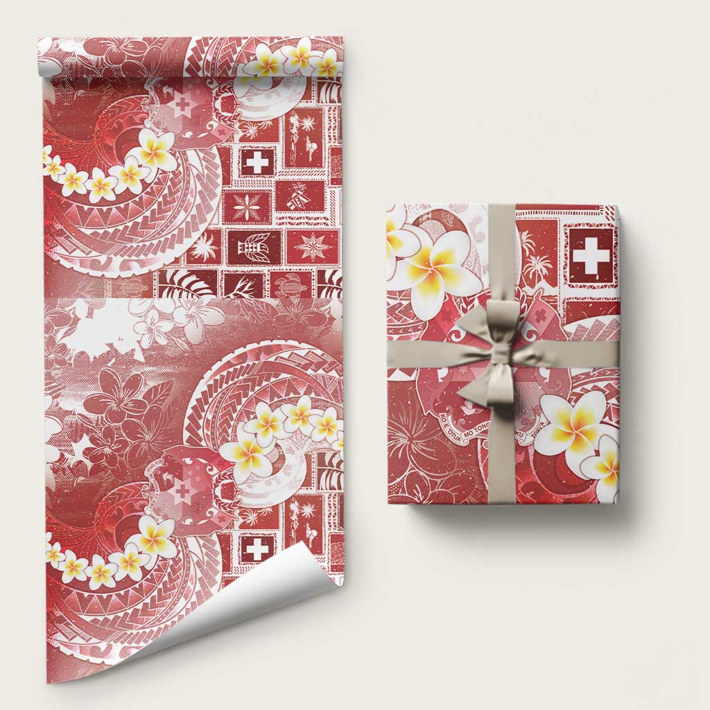 Tonga Christmas Wrapping Paper Kilisimasi Fiefia Retro Style Red LT05 58" × 23" Red - Polynesian Pride