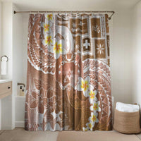 Tonga Christmas Bathroom Set Kilisimasi Fiefia Retro Style Brown LT05 Shower Curtain Only Brown - Polynesian Pride