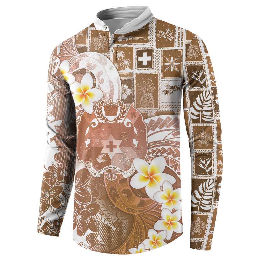 Tonga Christmas Button Sweatshirt Kilisimasi Fiefia Retro Style Brown LT05 - Polynesian Pride