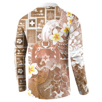 Tonga Christmas Button Sweatshirt Kilisimasi Fiefia Retro Style Brown LT05 - Polynesian Pride
